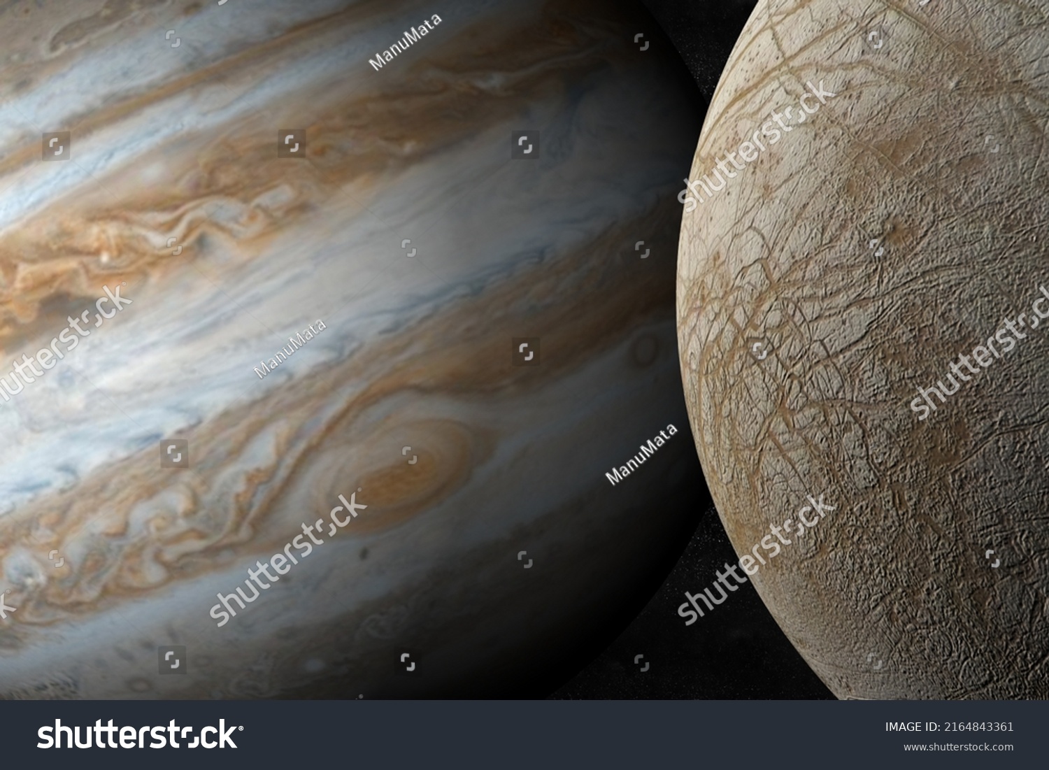 picture of Europa orbiting Jupiter